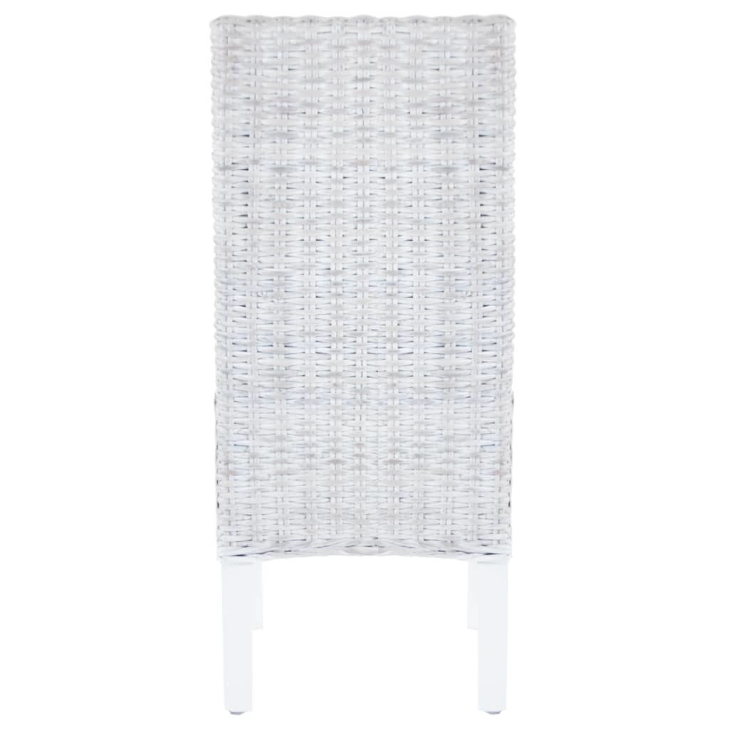 VidaXL Eetkamerstoelen 4 st kubu rattan en mangohout grijs