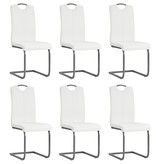 VidaXL Eetkamerstoelen 6 st kunstleer wit