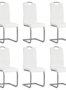 VidaXL Eetkamerstoelen 6 st kunstleer wit