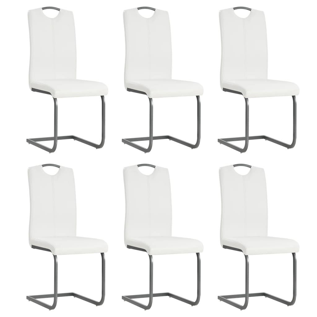 VidaXL Eetkamerstoelen 6 st kunstleer wit