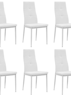 VidaXL Eetkamerstoelen 43x43,5x96 cm kunstleer wit 6 st