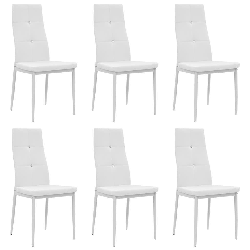 vidaXL Eetkamerstoelen 43x43,5x96 cm kunstleer wit 6 st