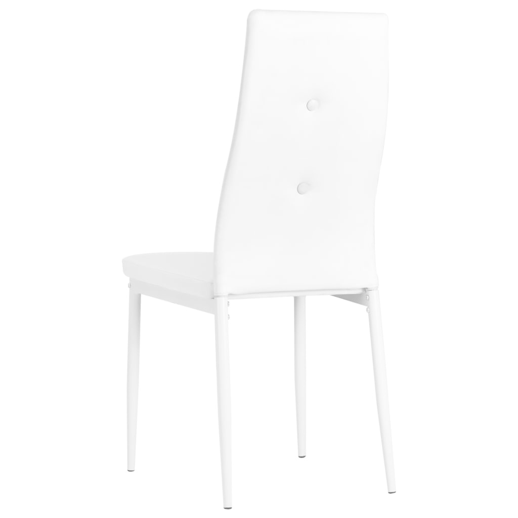 vidaXL Eetkamerstoelen 43x43,5x96 cm kunstleer wit 6 st