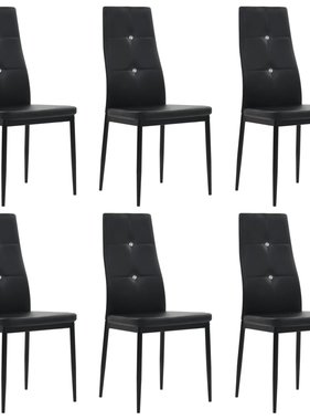 VidaXL Eetkamerstoelen 43x43,5x96 cm kunstleer zwart 6 st