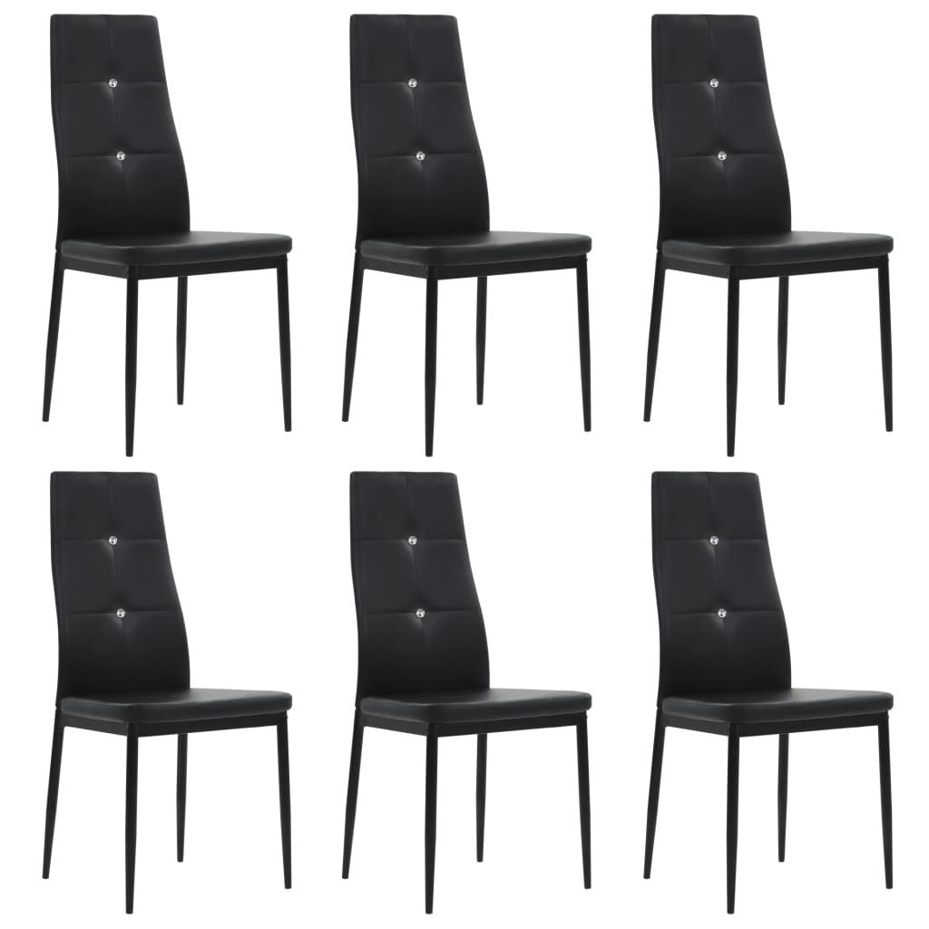 vidaXL Eetkamerstoelen 43x43,5x96 cm kunstleer zwart 6 st