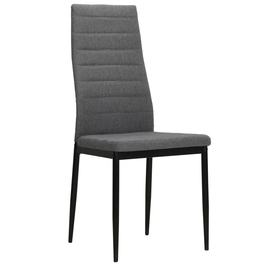 VidaXL Eetkamerstoelen stof lichtgrijs 6 st