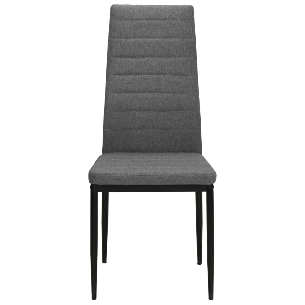 VidaXL Eetkamerstoelen stof lichtgrijs 6 st