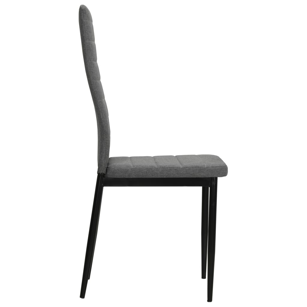 VidaXL Eetkamerstoelen stof lichtgrijs 6 st