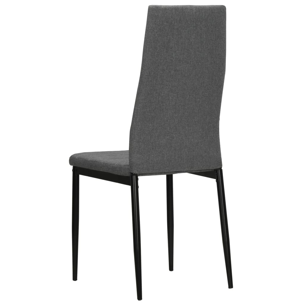 VidaXL Eetkamerstoelen stof lichtgrijs 6 st