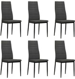 VidaXL Eetkamerstoelen stof donkergrijs 6 st