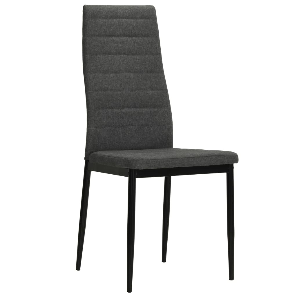 VidaXL Eetkamerstoelen stof donkergrijs 6 st
