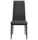 VidaXL Eetkamerstoelen stof donkergrijs 6 st