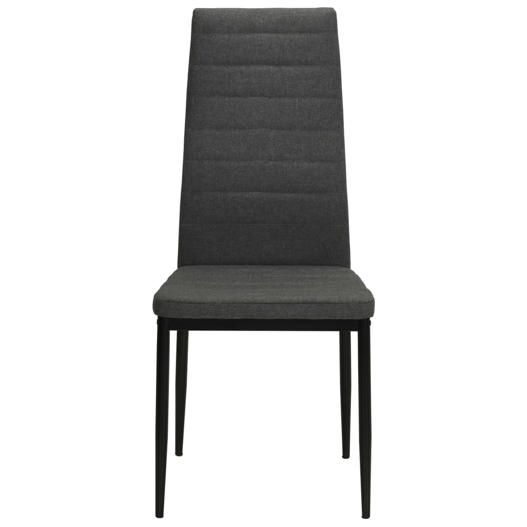 VidaXL Eetkamerstoelen stof donkergrijs 6 st