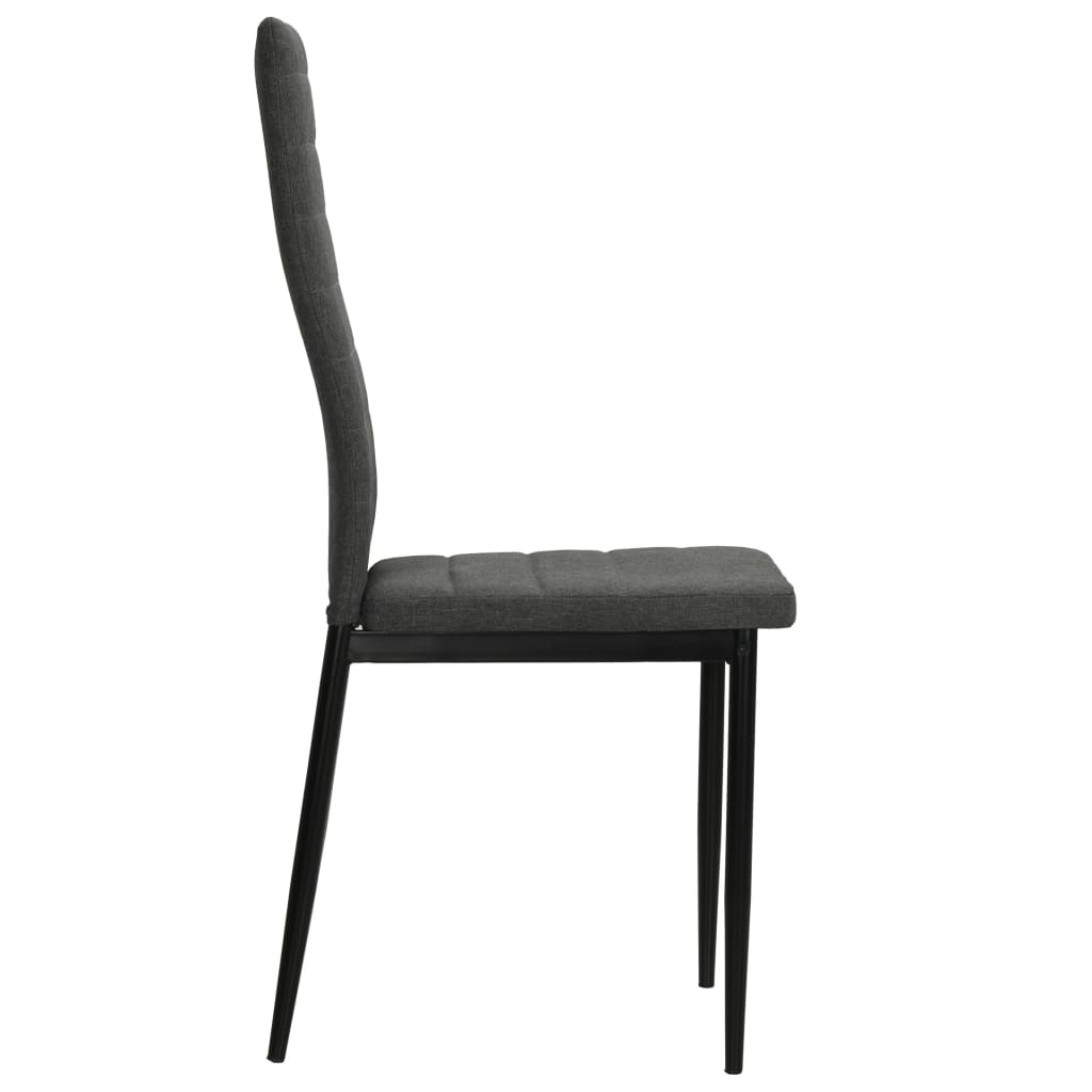 VidaXL Eetkamerstoelen stof donkergrijs 6 st
