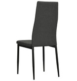 VidaXL Eetkamerstoelen stof donkergrijs 6 st