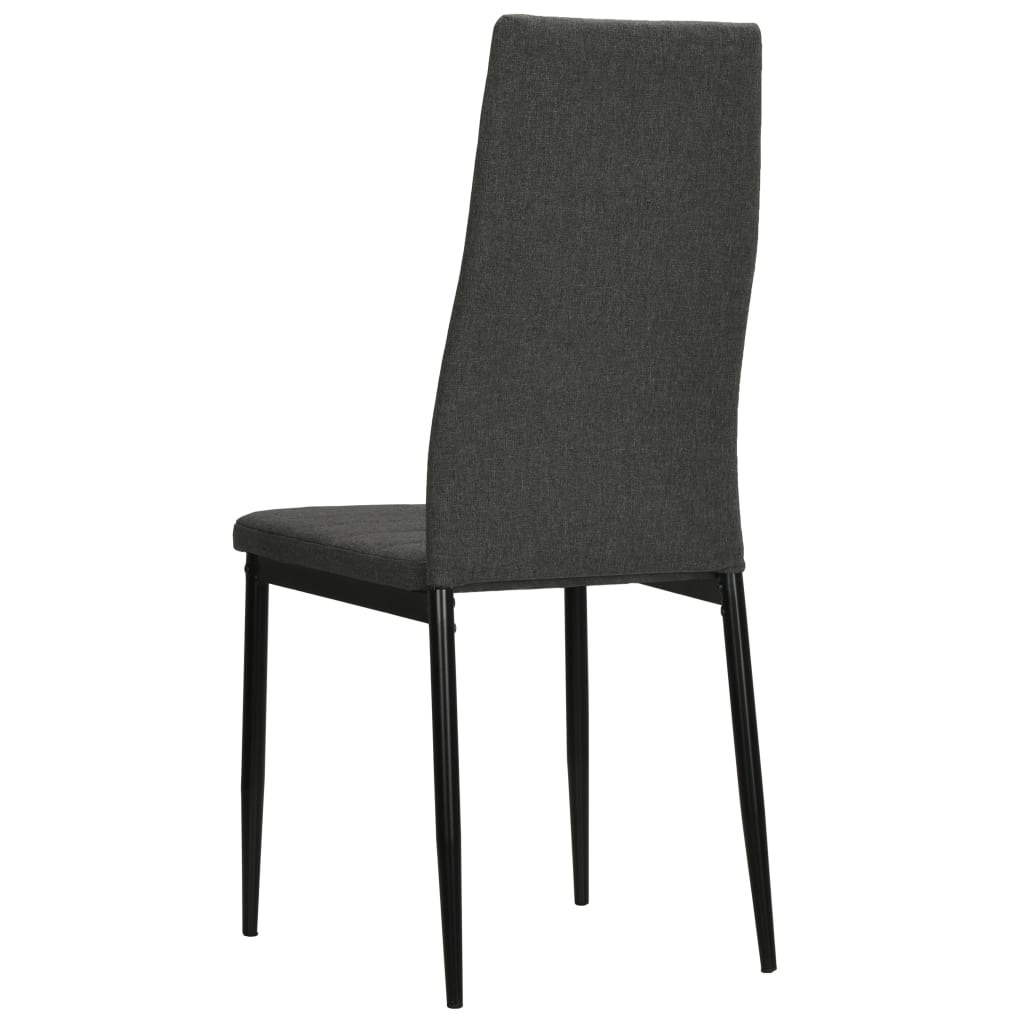 VidaXL Eetkamerstoelen stof donkergrijs 6 st