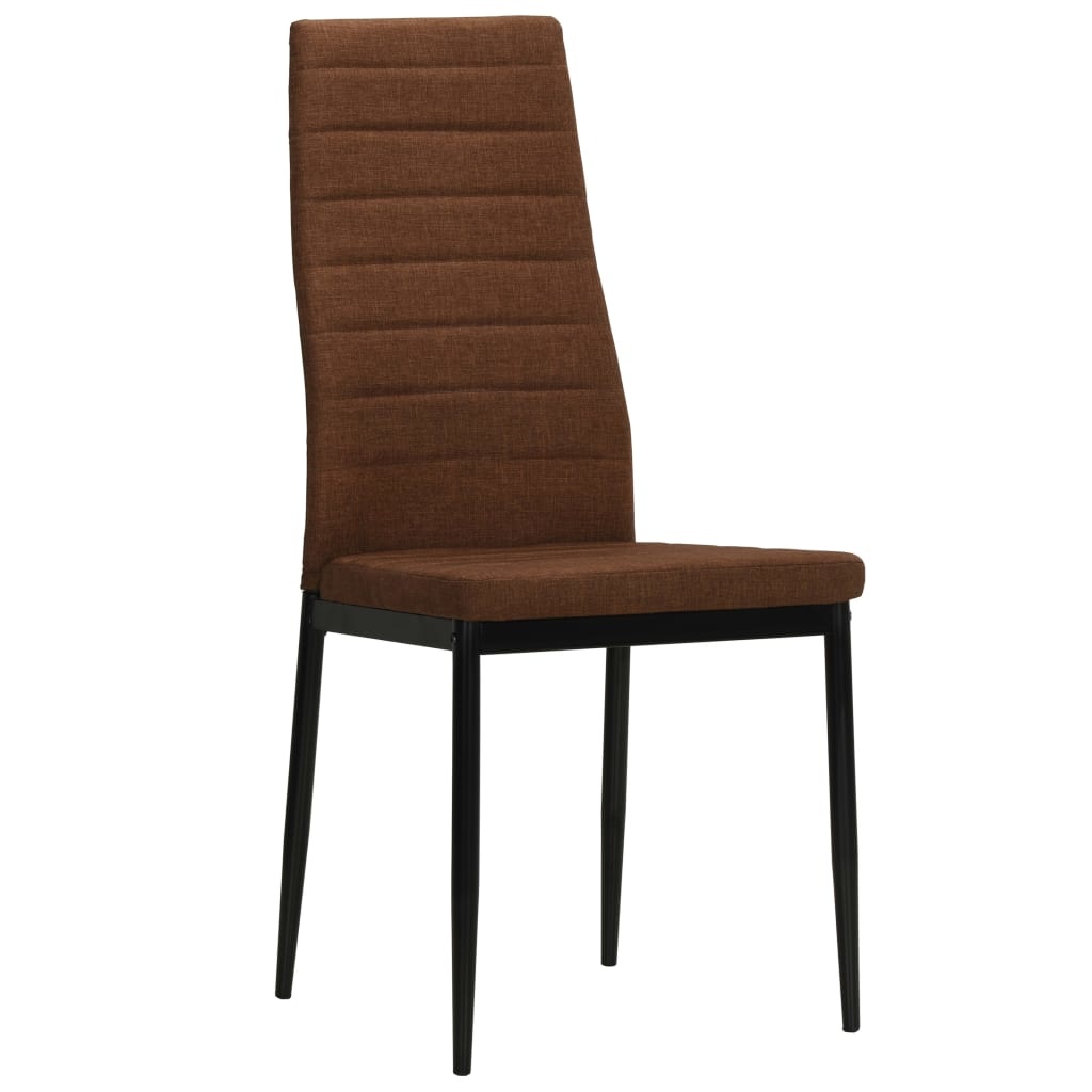 VidaXL Eetkamerstoelen stof bruin 6 st