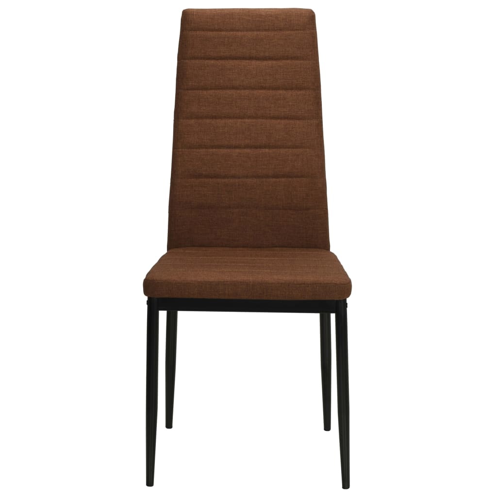 VidaXL Eetkamerstoelen stof bruin 6 st