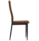 VidaXL Eetkamerstoelen stof bruin 6 st