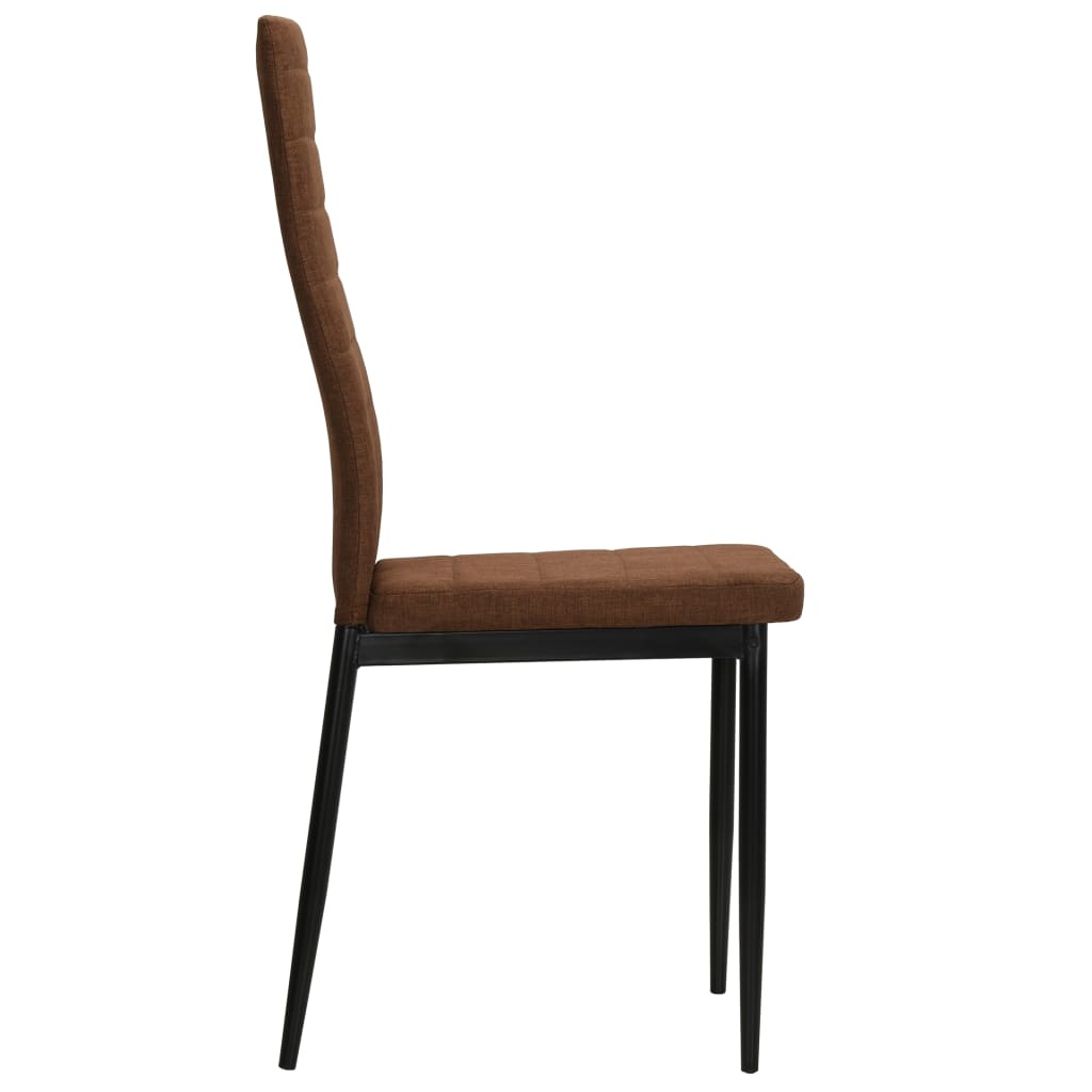VidaXL Eetkamerstoelen stof bruin 6 st