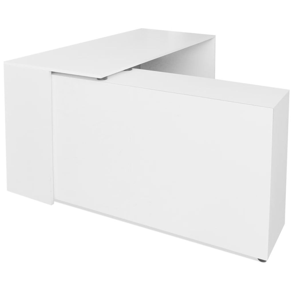 VidaXL Hoekbureau 4 schappen wit