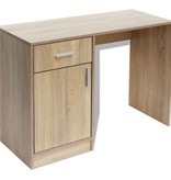 VidaXL Bureau met lade en kastje 100x40x73 cm eiken