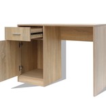 VidaXL Bureau met lade en kastje 100x40x73 cm eiken