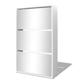 VidaXL Schoenenkast drielaags met spiegel 63x17x102,5 cm wit