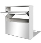 vidaXL Schoenenkast tweelaags met spiegel 63x17x67 cm wit