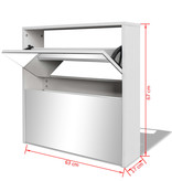 vidaXL Schoenenkast tweelaags met spiegel 63x17x67 cm wit