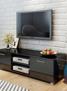 vidaXL Tv-meubel 120x40,3x34,7 cm hoogglans zwart