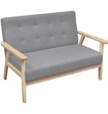 VidaXL Bankstel stof lichtgrijs 2 -delig