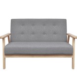 VidaXL Bankstel stof lichtgrijs 2 -delig