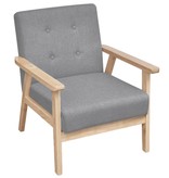 VidaXL Bankstel stof lichtgrijs 2 -delig