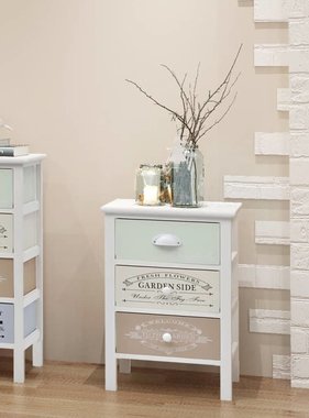 VidaXL Franse opslagkast met 3 lades hout