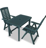 VidaXL 3-delige Bistroset kunststof groen
