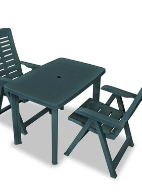 VidaXL 3-delige Bistroset kunststof groen