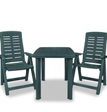 VidaXL 3-delige Bistroset kunststof groen