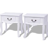 VidaXL Nachtkastjes 2 stuks MDF wit