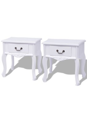 VidaXL Nachtkastjes 2 stuks MDF wit