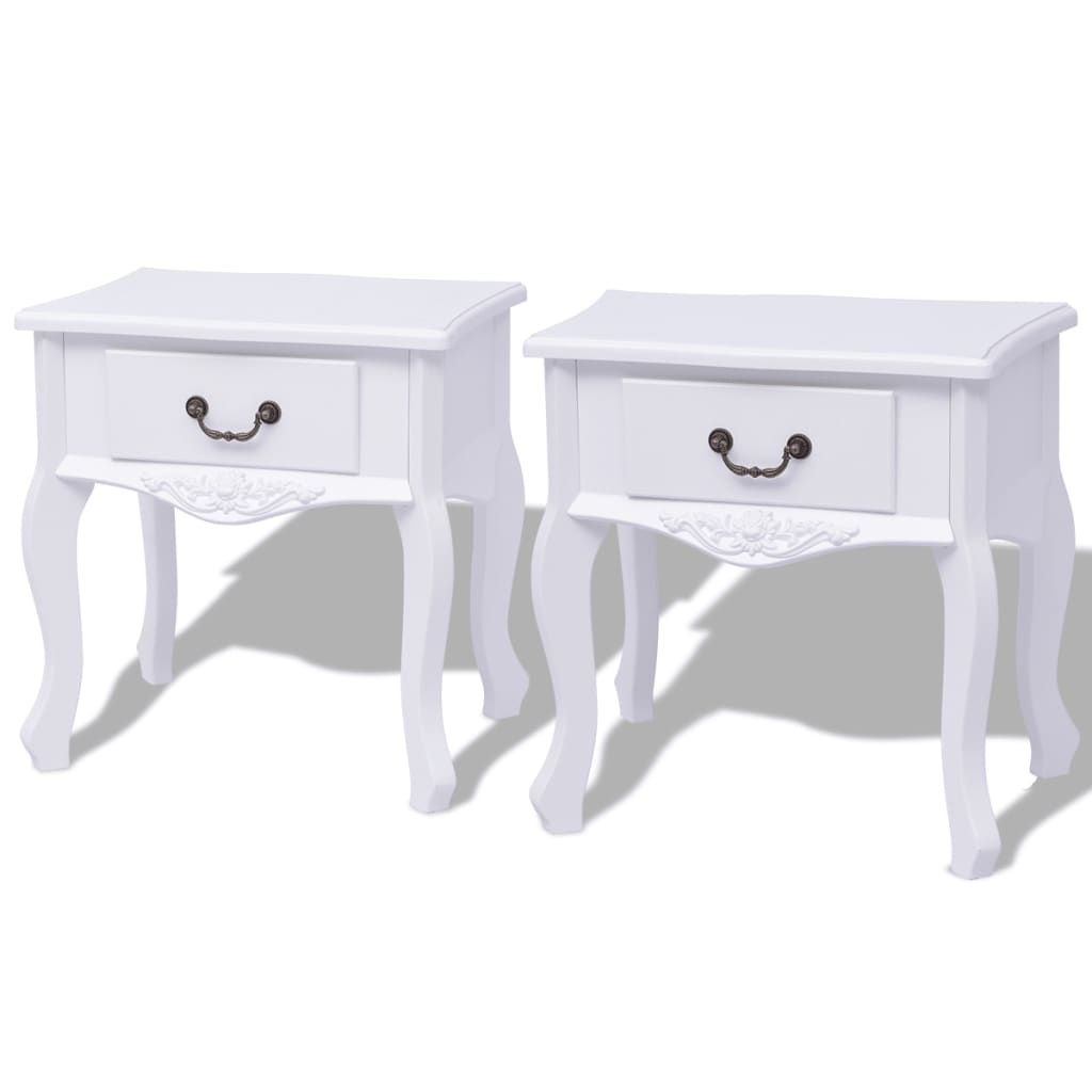 VidaXL Nachtkastjes 2 stuks MDF wit