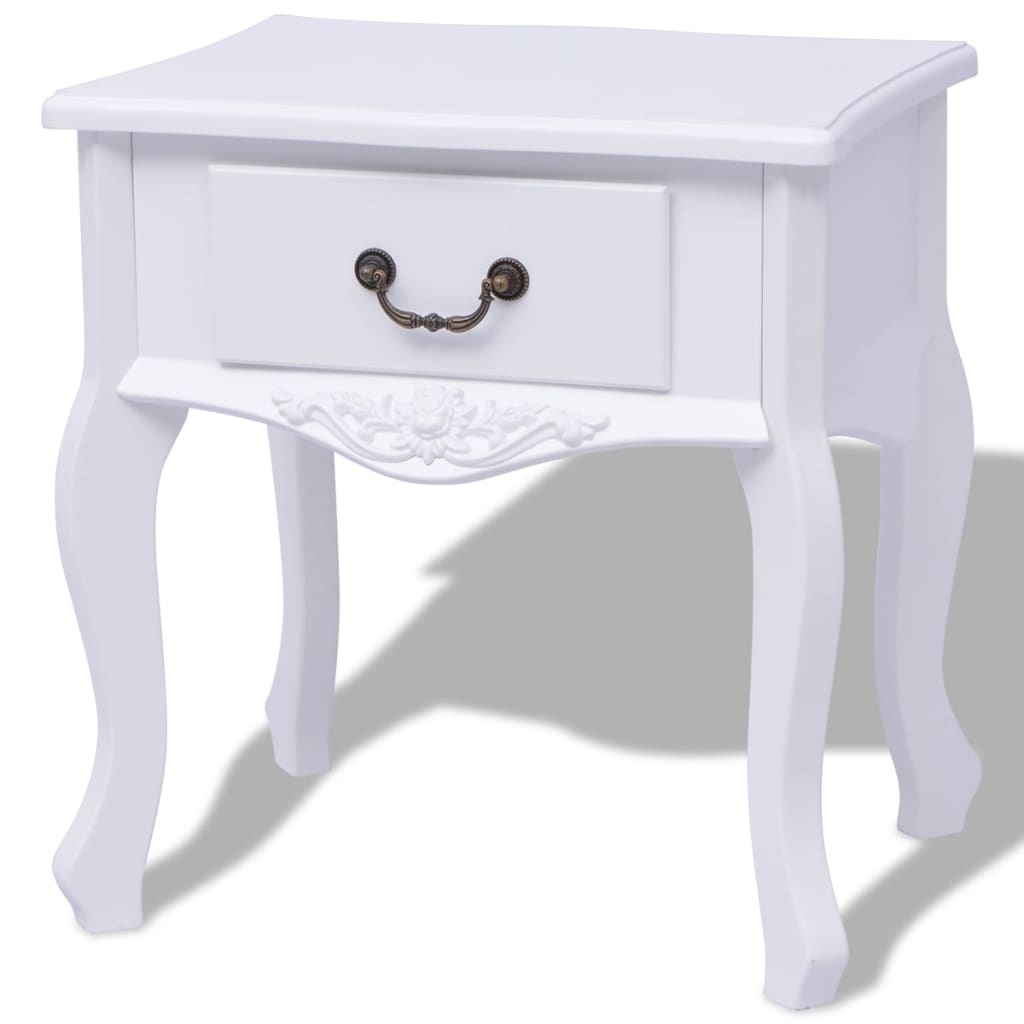 VidaXL Nachtkastjes 2 stuks MDF wit