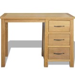 vidaXL Bureau met 3 lades 106x40x75 cm massief eikenhout