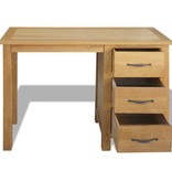 vidaXL Bureau met 3 lades 106x40x75 cm massief eikenhout