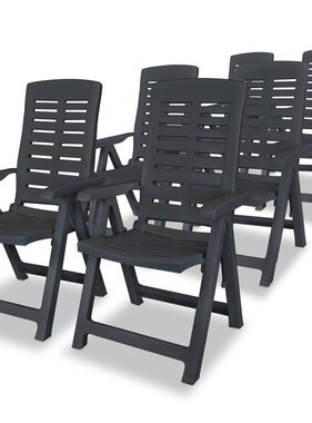 VidaXL Tuinstoelen verstelbaar 6 st kunststof antraciet