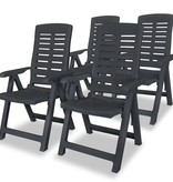 VidaXL Tuinstoelen verstelbaar 4 st kunststof antraciet
