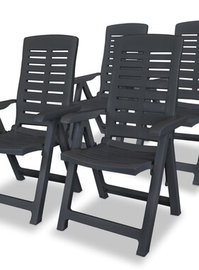 VidaXL Tuinstoelen verstelbaar 4 st kunststof antraciet