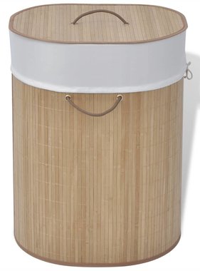 VidaXL Wasmand ovaal bamboe natuurlijk