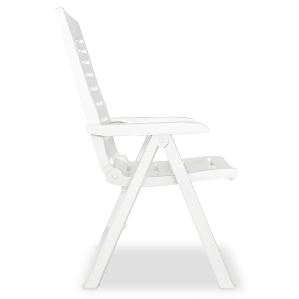 VidaXL Tuinstoelen verstelbaar 4 st kunststof wit