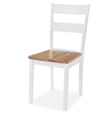 VidaXL Eetkamerstoelen 6 st massief rubberwood wit